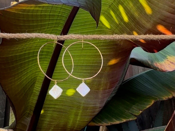 Diamond Pearl Hoops