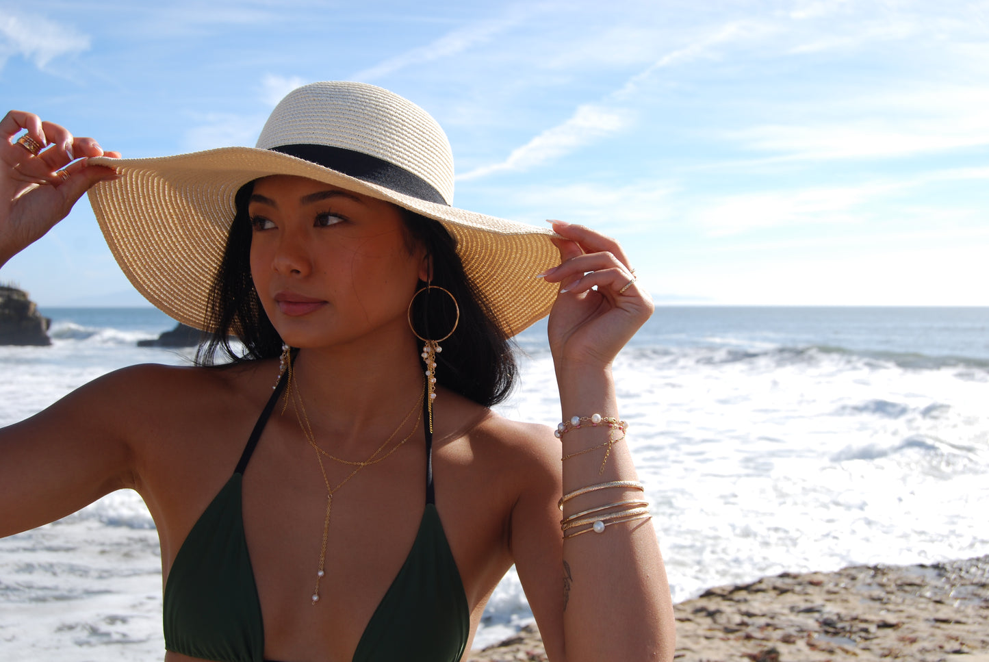 Double Chain Pearly Lariat