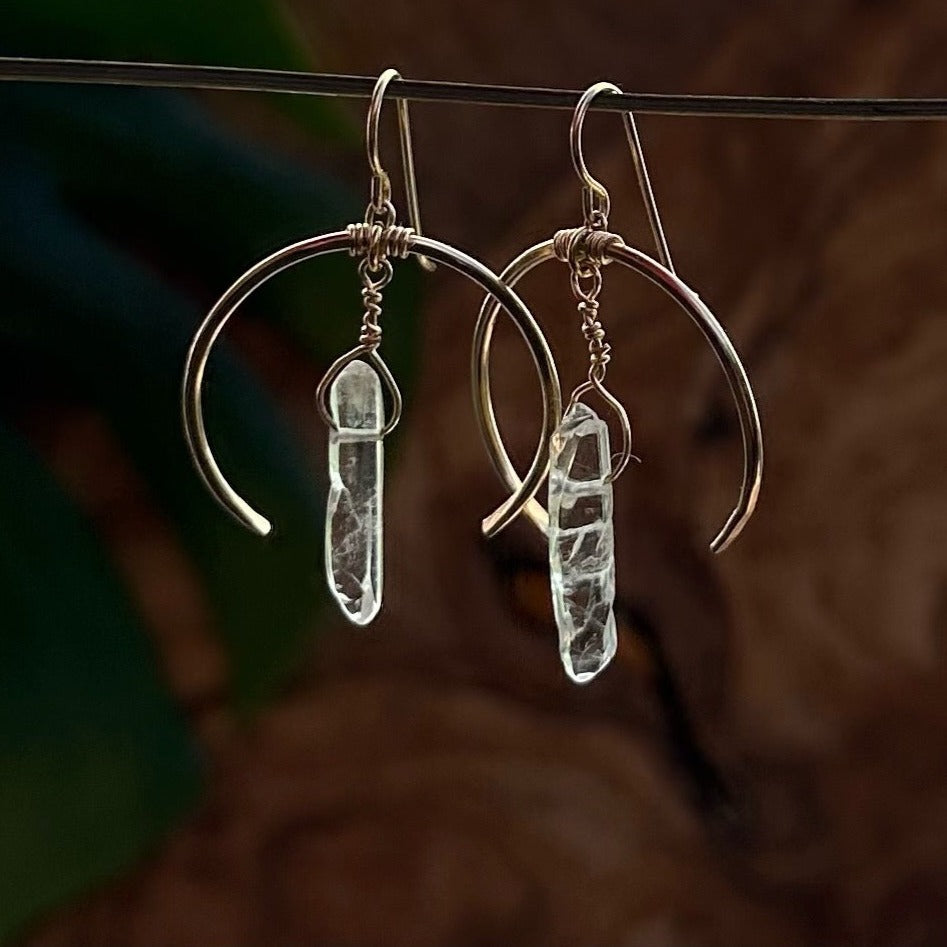 Half Moon Crystals Earrings