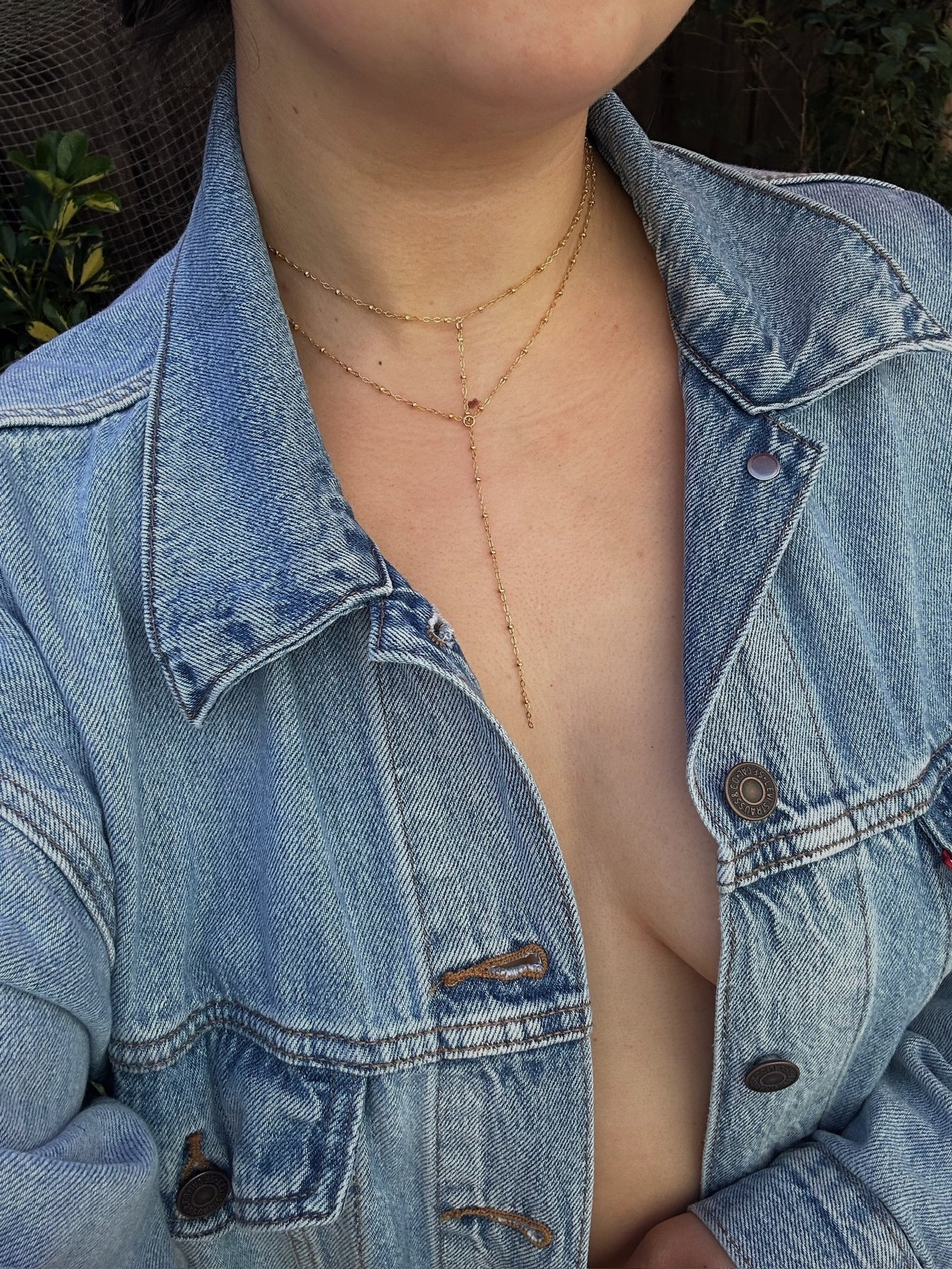 Double Strand Lariat Necklace