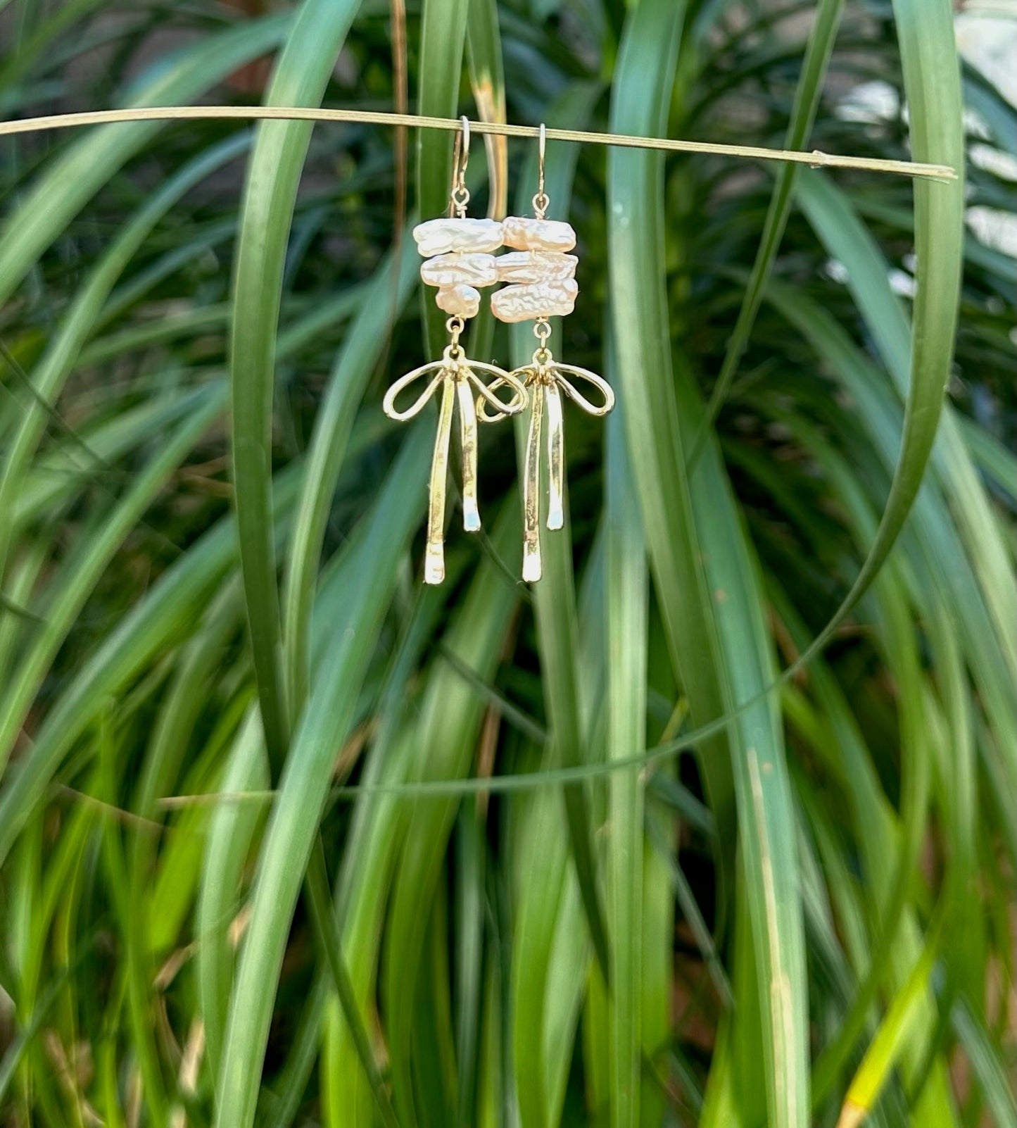 Pearl Bow Earrings
