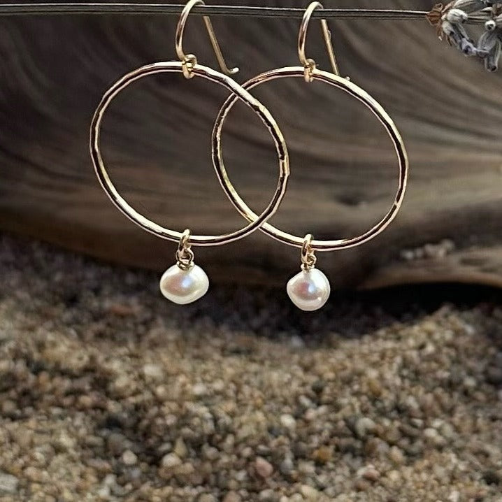 Pearl Drop Mini Hoops