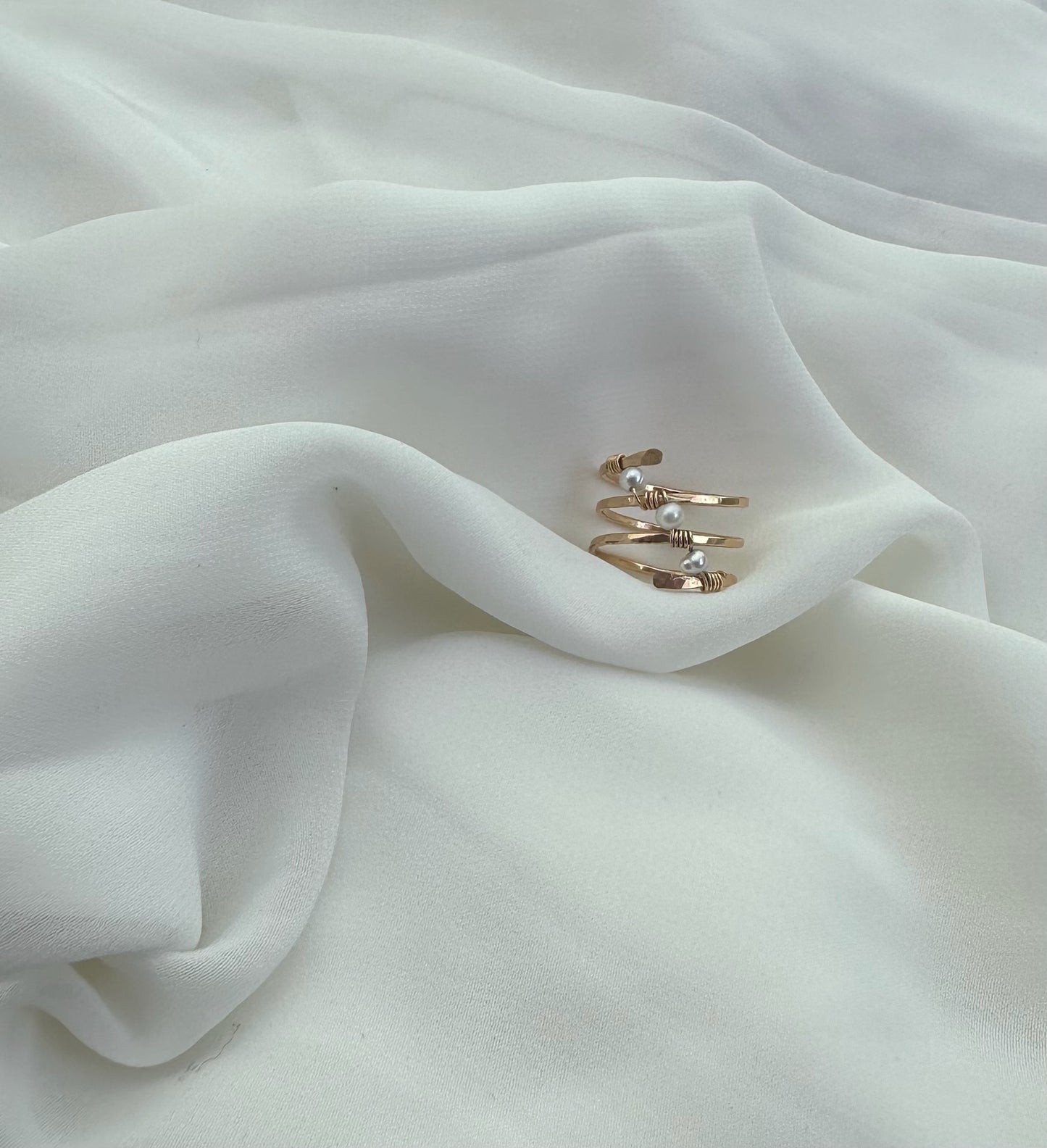 Spiralin’ In Pearls Ring