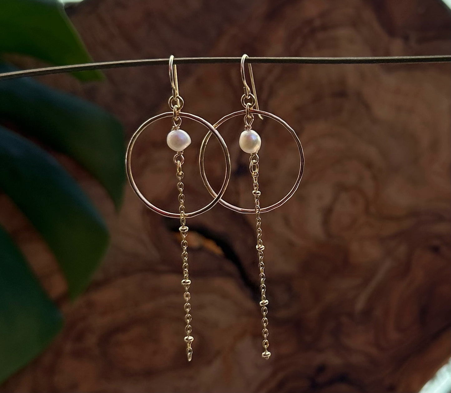 Stellar Pearl Hoops