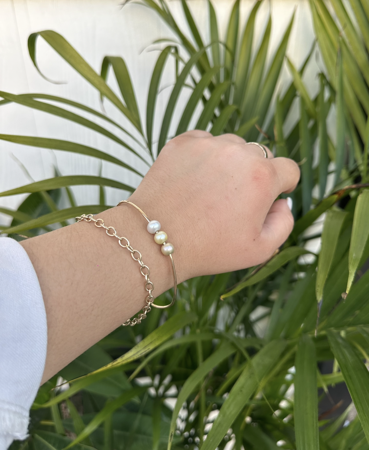 Triple Pearl Bangle