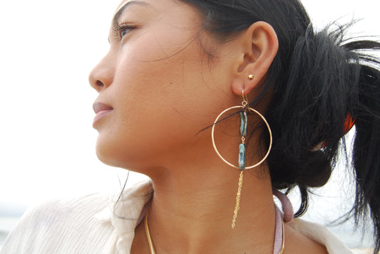 Lagoon Pearl Hoops
