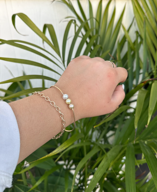 Triple Pearl Bangle